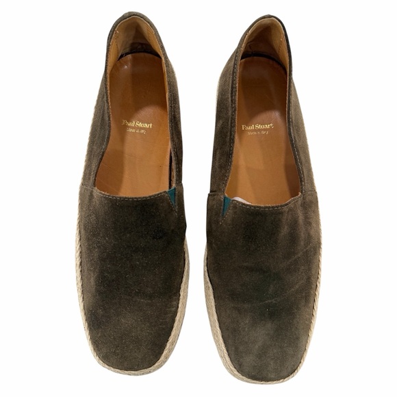 Paul Stuart brown dark olive suede slip ons - Picture 2 of 11